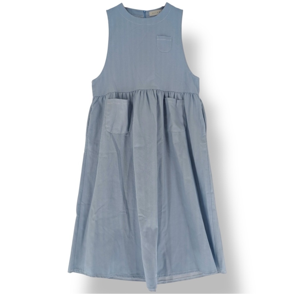 OLIVE Casual Blue Sleeveless Contemporary Cottage core Neutral Maxi Sundress L - Picture 2 of 13